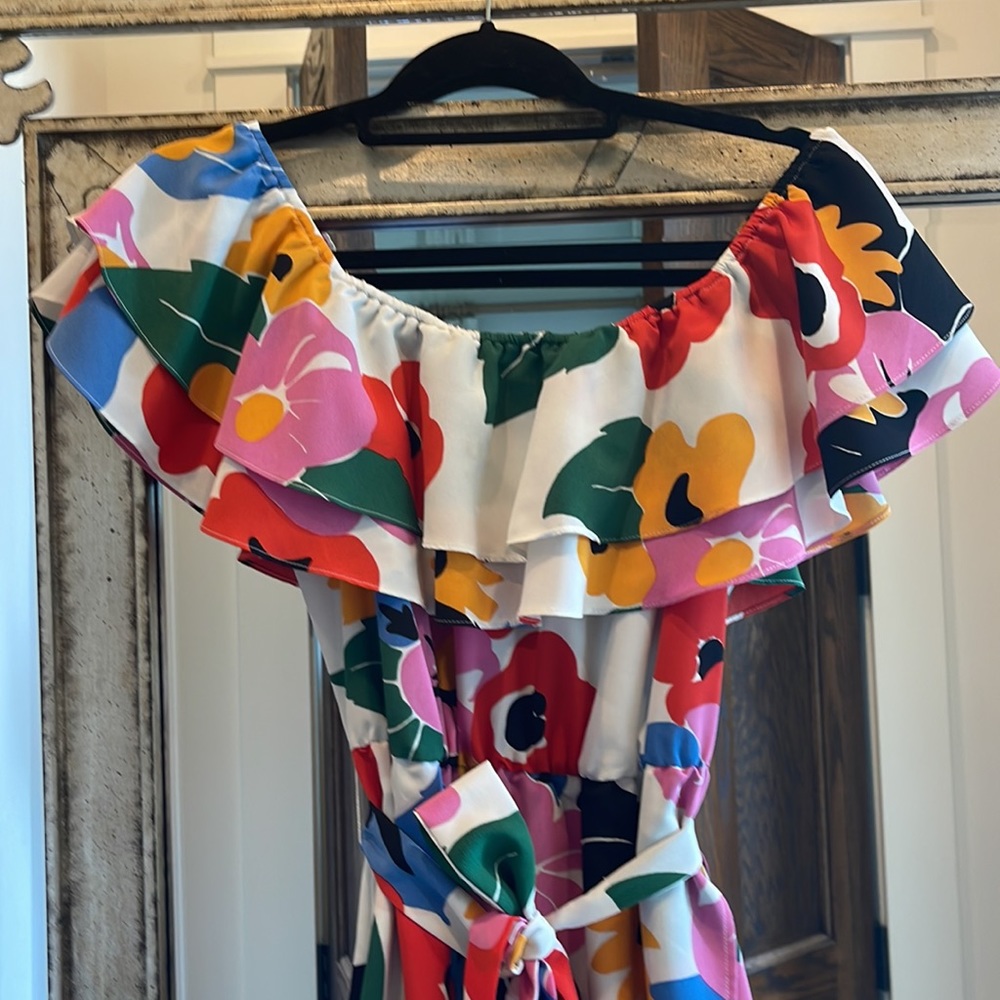 Show Me Your MuMu Multicolor Floral Off-Shoulder Dress